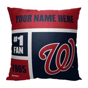 [Personalization Only] OFFICIAL MLB Colorblock Pillow - Washington Nationals