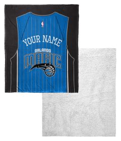 [Personalization Only] OFFICIAL NBA Jersey Silk Touch Sherpa Throw Blanket - Magic