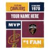 [Personalization Only] OFFICIAL NBA Colorblock Silk Touch Throw Blanket - Cleveland Cavaliers