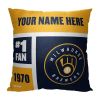 [Personalization Only] OFFICIAL MLB Colorblock Pillow - Milwaukee Brewers