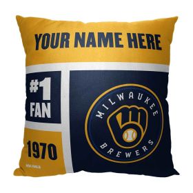 [Personalization Only] OFFICIAL MLB Colorblock Pillow - Milwaukee Brewers