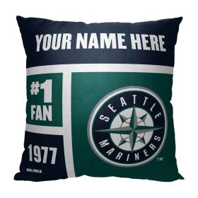 [Personalization Only] OFFICIAL MLB Colorblock Pillow - Seattle Mariners