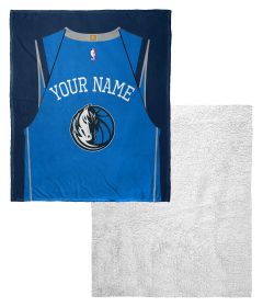 [Personalization Only] OFFICIAL NBA Jersey Silk Touch Sherpa Throw Blanket - Mavericks