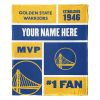 [Personalization Only] OFFICIAL NBA Colorblock Silk Touch Throw Blanket - Golden State Warriors