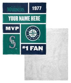 [Personalization Only] Mariners Colorblock Personalized Silk Touch Sherpa Throw Blanket