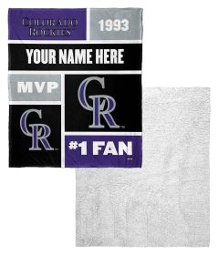 [Personalization Only] Rockies Colorblock Personalized Silk Touch Sherpa Throw Blanket