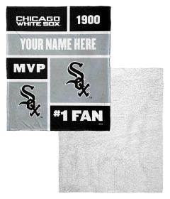 [Personalization Only] White Sox Colorblock Personalized Silk Touch Sherpa Throw Blanket