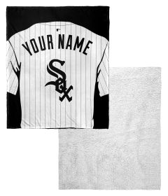 [Personalization Only] White Sox OFFICIAL MLB Jersey Personalized Silk Touch Sherpa Throw Blanket, 50" X 60"