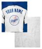 [Personalization Only] Dodgers OFFICIAL MLB Jersey Personalized Silk Touch Sherpa Throw Blanket, 50" X 60"