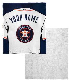 [Personalization Only] Astros OFFICIAL MLB Jersey Personalized Silk Touch Sherpa Throw Blanket, 50" X 60"