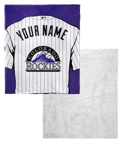 [Personalization Only] Rockies OFFICIAL MLB Jersey Personalized Silk Touch Sherpa Throw Blanket, 50" X 60"