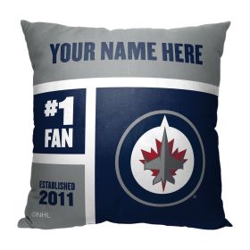 [Personalization Only] OFFICIAL NHL Colorblock Pillow - Winnipeg Jets