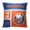 [Personalization Only] OFFICIAL NHL Colorblock Pillow - New York Islanders