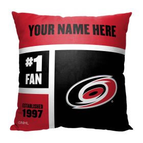 [Personalization Only] OFFICIAL NHL Colorblock Pillow - Carolina Hurricanes