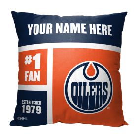 [Personalization Only] OFFICIAL NHL Colorblock Pillow - Edmonton Oilers