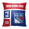 [Personalization Only] OFFICIAL NHL Colorblock Pillow - New York Rangers