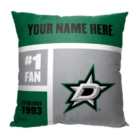 [Personalization Only] OFFICIAL NHL Colorblock Pillow - Dallas Stars