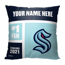 [Personalization Only] OFFICIAL NHL Colorblock Pillow - Seattle Kraken