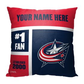 [Personalization Only] OFFICIAL NHL Colorblock Pillow - Columbus Blue Jackets