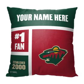 [Personalization Only] OFFICIAL NHL Colorblock Pillow - Minnesota Wild