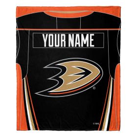 [Personalization Only] OFFICIAL NHL Jersey Silk Touch Throw Blanket - Ducks