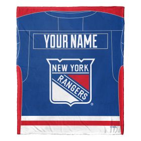 [Personalization Only] OFFICIAL NHL Jersey Silk Touch Throw Blanket - NY Rangers