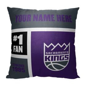 [Personalization Only] OFFICIAL NBA Colorblock Personalized Pillow - Sacramento Kings