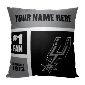 [Personalization Only] OFFICIAL NBA Colorblock Personalized Pillow - San Antonio Spurs