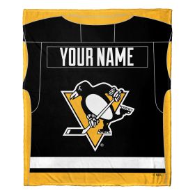 [Personalization Only] OFFICIAL NHL Jersey Silk Touch Throw Blanket - Penguins