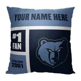 [Personalization Only] OFFICIAL NBA Colorblock Personalized Pillow - Memphis Grizzlies