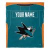 [Personalization Only] OFFICIAL NHL Jersey Silk Touch Throw Blanket - Sharks