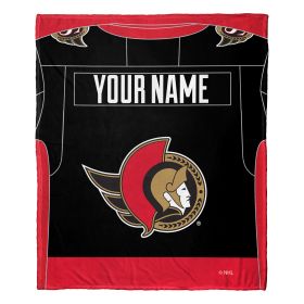 [Personalization Only] OFFICIAL NHL Jersey Silk Touch Throw Blanket - Senators