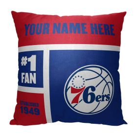 [Personalization Only] Philadelphia 76ers Colorblock Personalized Pillow