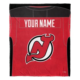 [Personalization Only] OFFICIAL NHL Jersey Silk Touch Throw Blanket - Devils