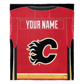 [Personalization Only] OFFICIAL NHL Jersey Silk Touch Throw Blanket - Flames