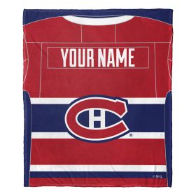 [Personalization Only] OFFICIAL NHL Jersey Silk Touch Throw Blanket - Canadiens