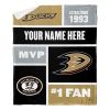 [Personalization Only] OFFICIAL NHL Colorblock Personalized Silk Touch Sherpa Throw Blanket - Anaheim Ducks