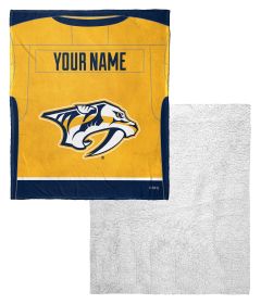 [Personalization Only] OFFICIAL NHL Jersey Personalized Silk Touch Sherpa Throw Blanket - Predators