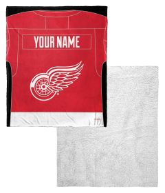 [Personalization Only] OFFICIAL NHL Jersey Personalized Silk Touch Sherpa Throw Blanket - Red Wings