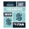 [Personalization Only] OFFICIAL NHL Colorblock Personalized Silk Touch Throw Blanket - Seattle Kraken