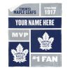 [Personalization Only] OFFICIAL NHL Colorblock Personalized Silk Touch Sherpa Throw Blanket - Toronto Maple Leafs