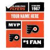 [Personalization Only] OFFICIAL NHL Colorblock Personalized Silk Touch Sherpa Throw Blanket - Philadelphia Flyers