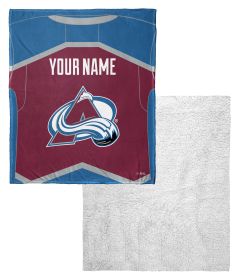 [Personalization Only] OFFICIAL NHL Jersey Personalized Silk Touch Sherpa Throw Blanket - Avalanche