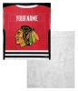 [Personalization Only] OFFICIAL NHL Jersey Personalized Silk Touch Sherpa Throw Blanket - Blackhawks