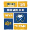 [Personalization Only] OFFICIAL NHL Colorblock Personalized Silk Touch Throw Blanket - Buffalo Sabres