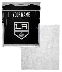 [Personalization Only] OFFICIAL NHL Jersey Personalized Silk Touch Sherpa Throw Blanket - LA Kings