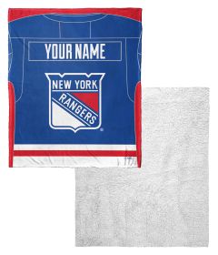 [Personalization Only] OFFICIAL NHL Jersey Personalized Silk Touch Sherpa Throw Blanket - NY Rangers