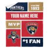 [Personalization Only] OFFICIAL NHL Colorblock Personalized Silk Touch Sherpa Throw Blanket - Florida Panthers