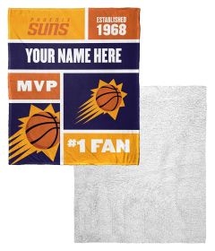 [Personalization Only] OFFICIAL NBA Colorblock Silk Touch Sherpa Throw Blanket - Phoenix Suns