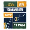 [Personalization Only] OFFICIAL NBA Colorblock Silk Touch Throw Blanket - Utah Jazz